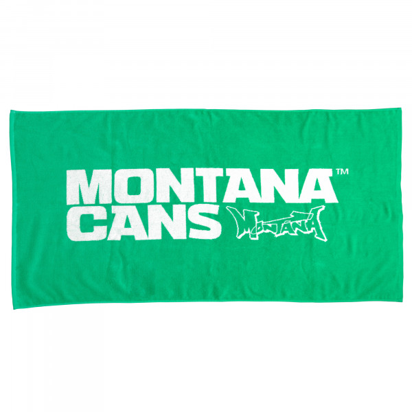 蒙大拿海滩毛巾拼写+徽标 - 绿色